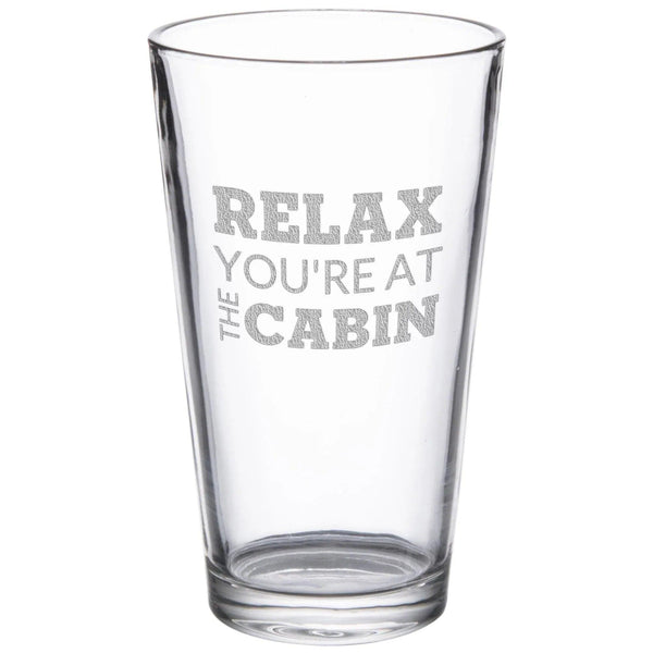 At The Cabin 16 oz. Etched Beverage Glass Sets - Gifts for You 'n Me