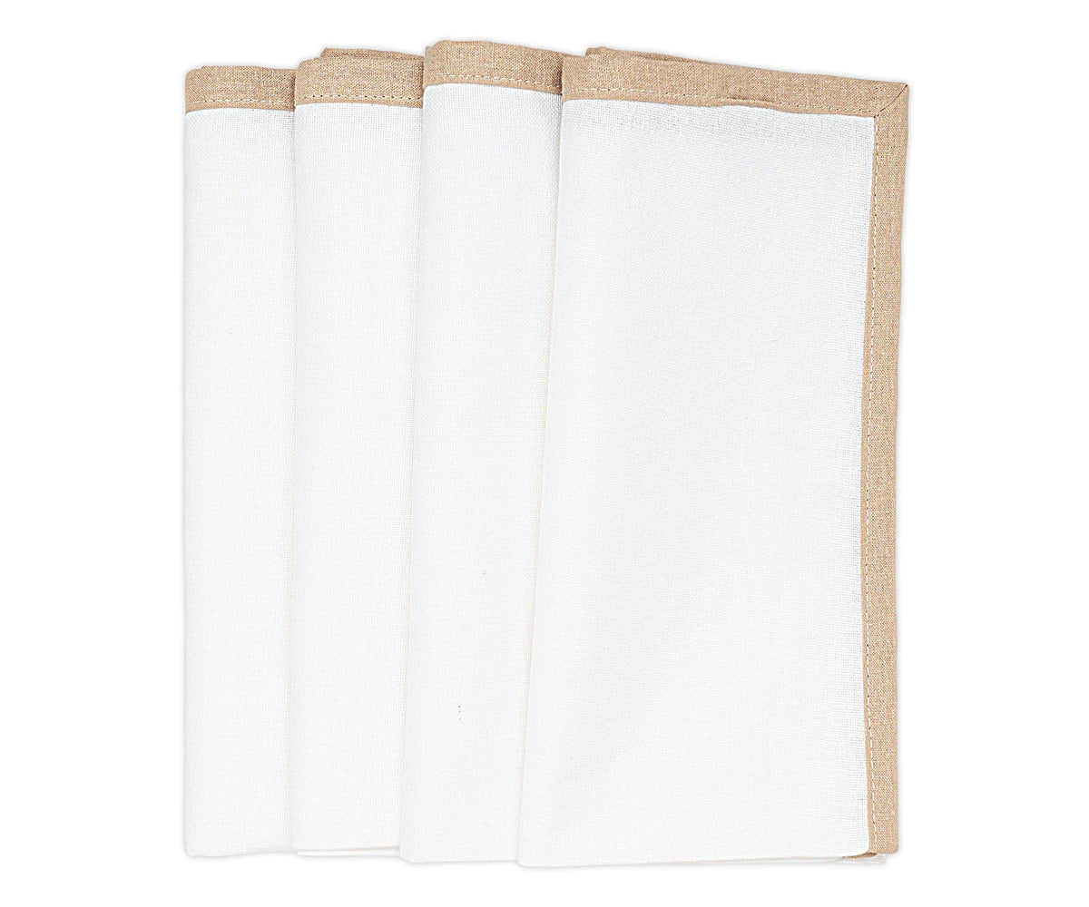 Cotton Dinner Napkins Set of 4 – Piping Trim