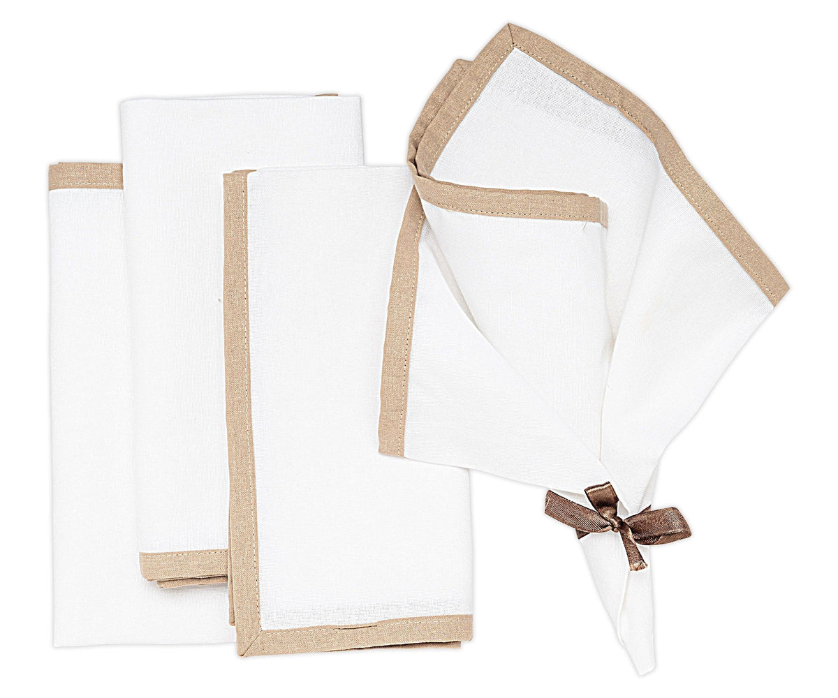 Cotton Dinner Napkins Set of 4 – Piping Trim