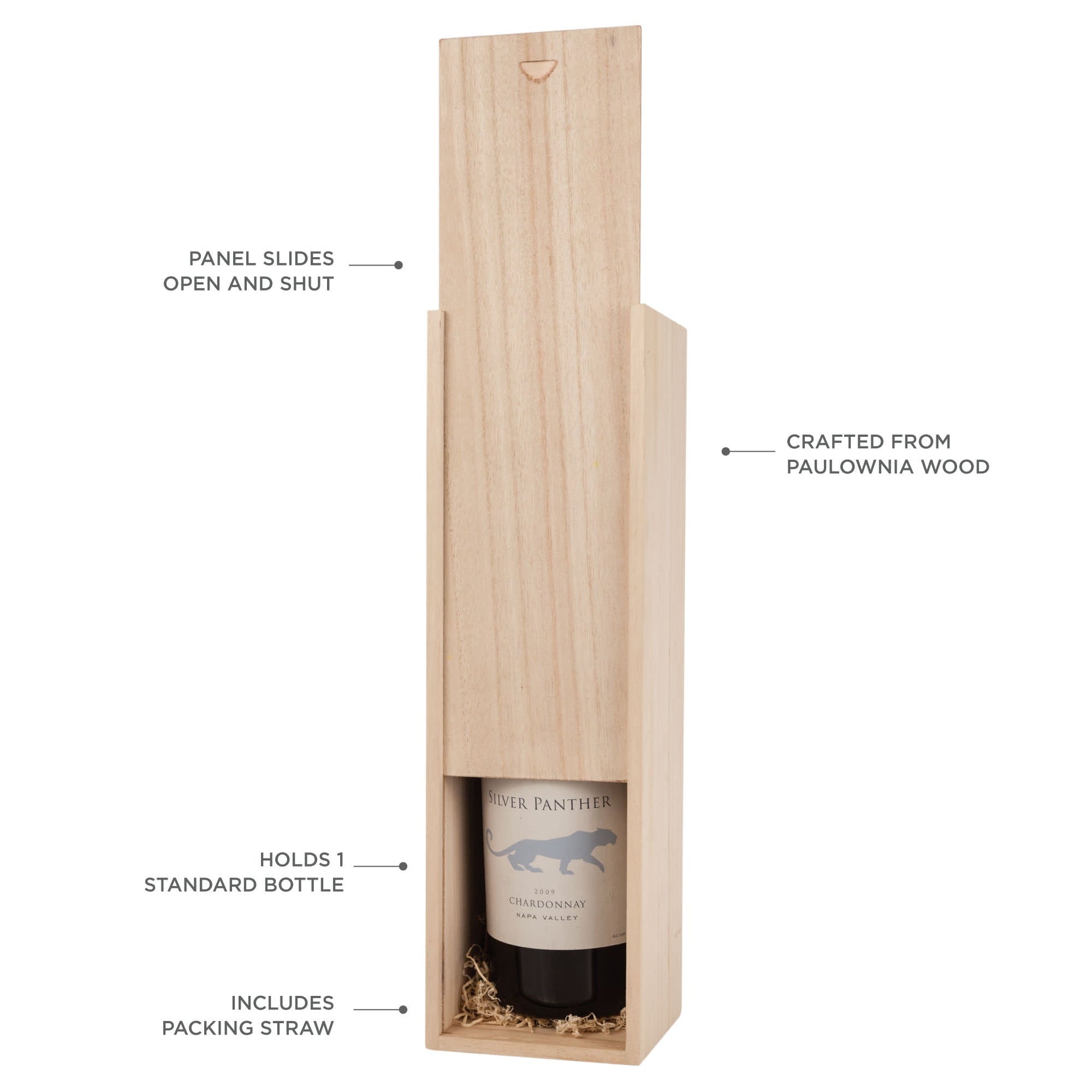 1-Bottle Wood Wine Box