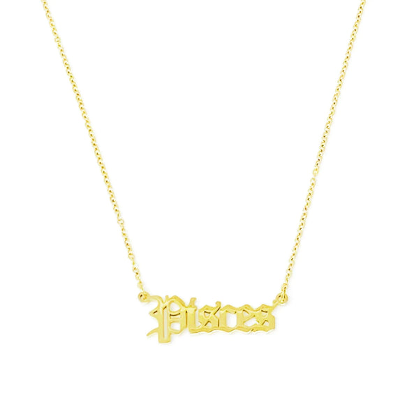 Old English Zodiac Necklace - Gifts for You 'n Me