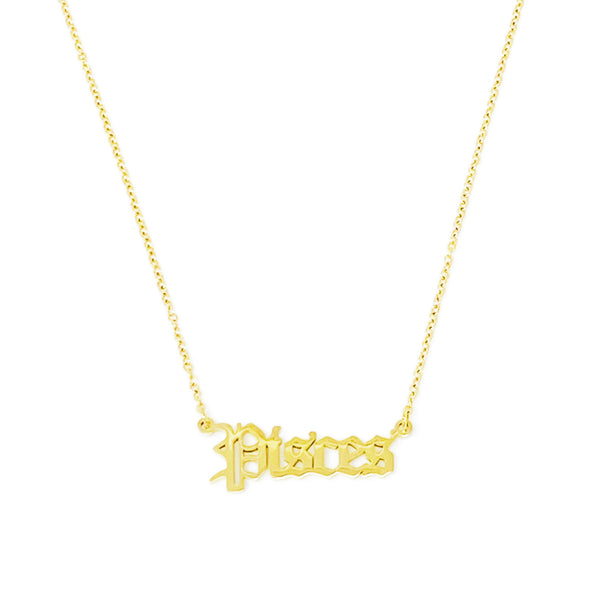 Old English Zodiac Necklace