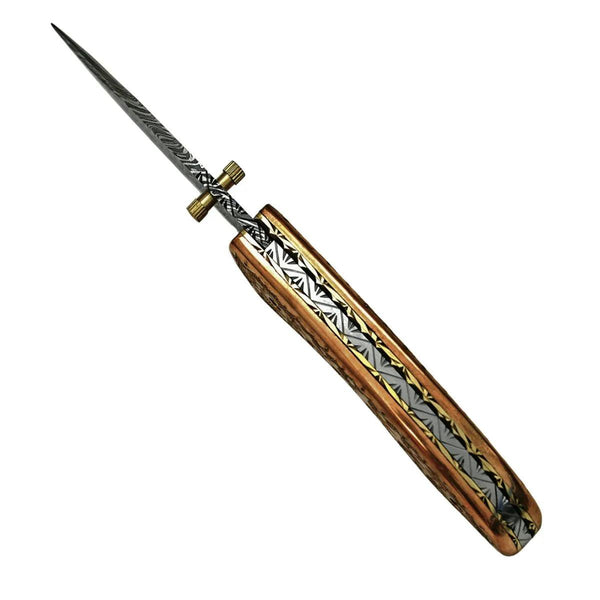 Pixel Copper Damascus Pocket Knife with Copper Handle - Gifts for You 'n Me
