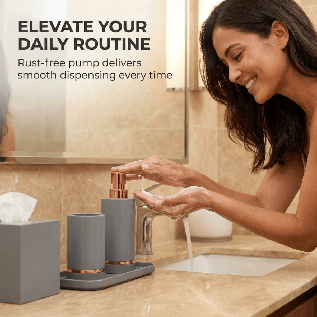 Acrylic Bathroom Set – Elegant Haven, 4 Piece