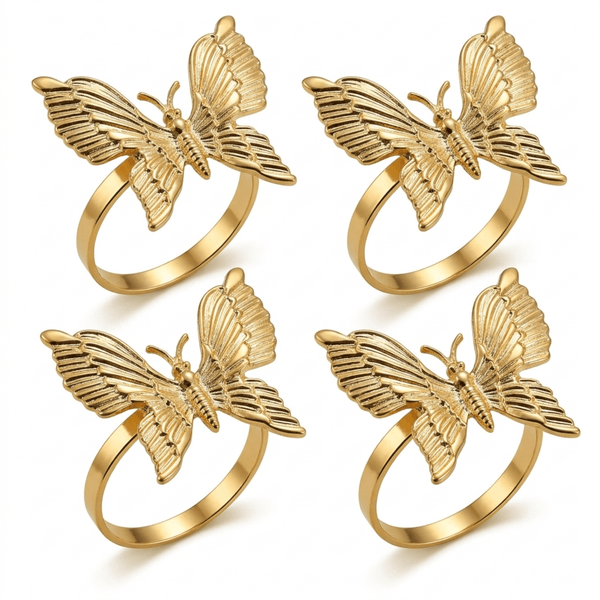 Gold Butterfly Napkin Rings – Golden Flutter