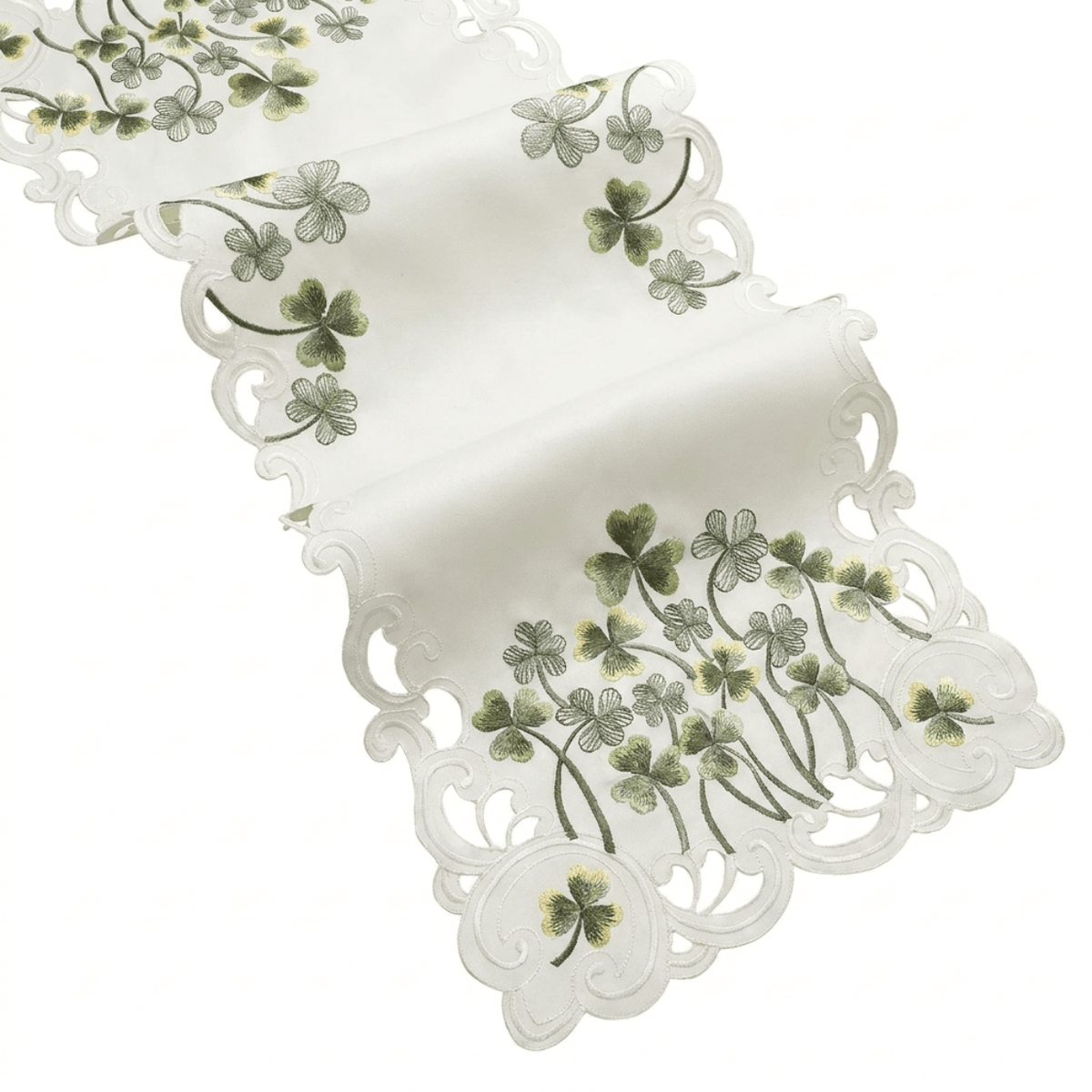 Ivory Table Runner – Clem Collection, Embroidered Linen