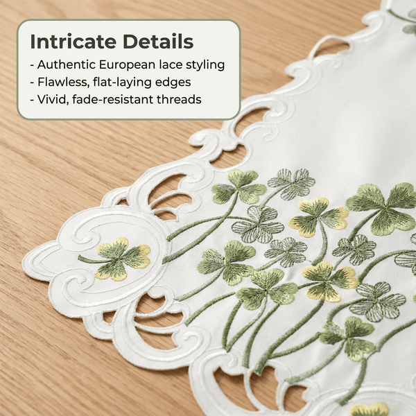 Ivory Table Runner – Clem Collection, Embroidered Linen
