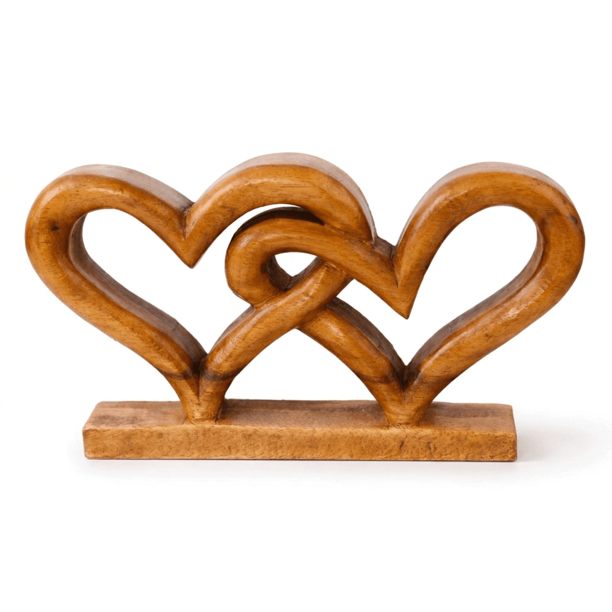 Wooden Heart Sculpture – Acacia Wood Love Symbol
