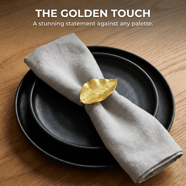 Gold Leaf Napkin Rings – Leaf Harmony