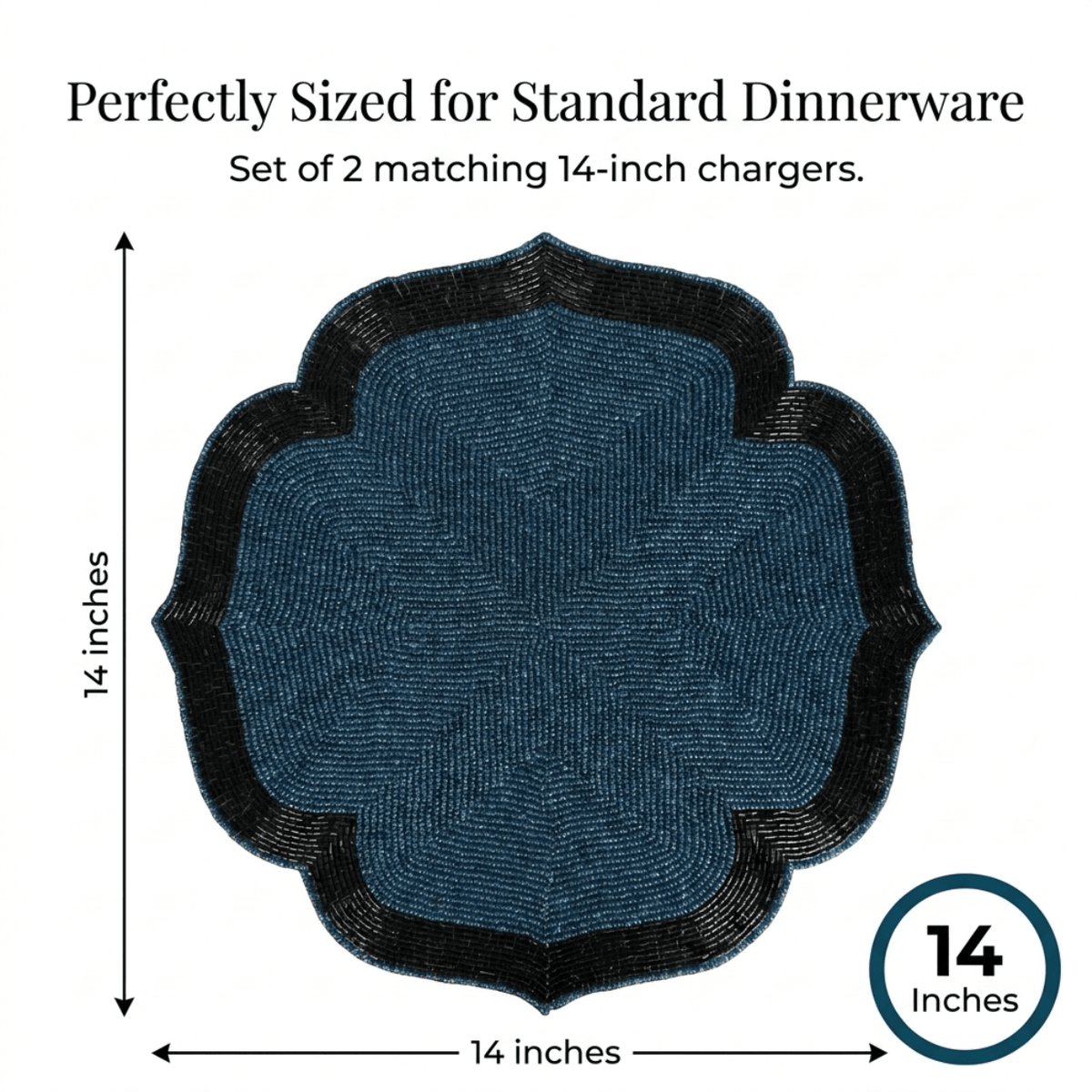 Beaded Placemats – 14 Inch Heat Resistant Dining Table Mats | Elegant Handmade Design