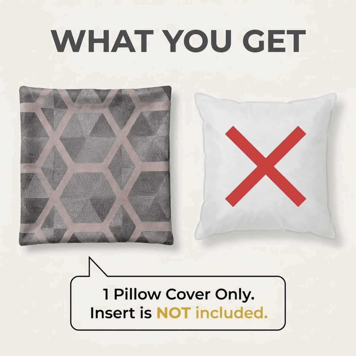 Brown Throw Pillow Covers | Decorative Cushion Covers with Zipper Closure - 20 x 20
