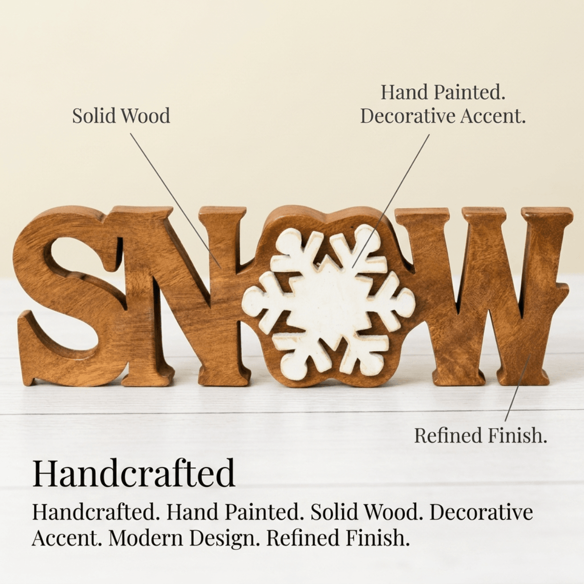 Wooden Snow Sign – Winter Grace, Acacia Wood