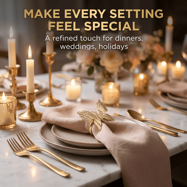 Gold Butterfly Napkin Rings – Golden Flutter