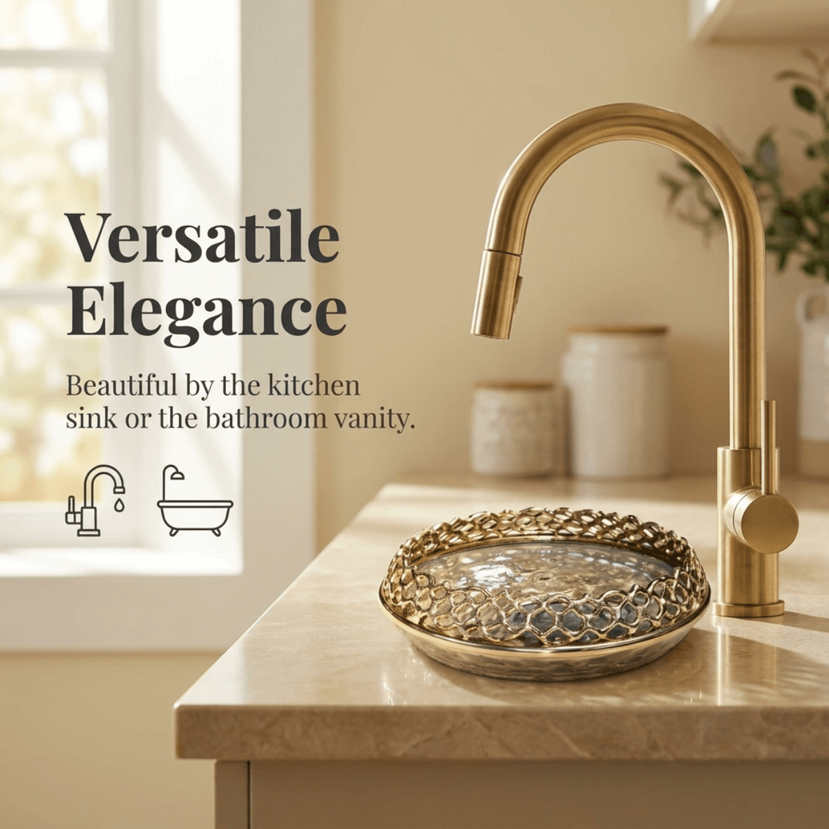 Soap Dish – Elegant Haven, Brass & Glass