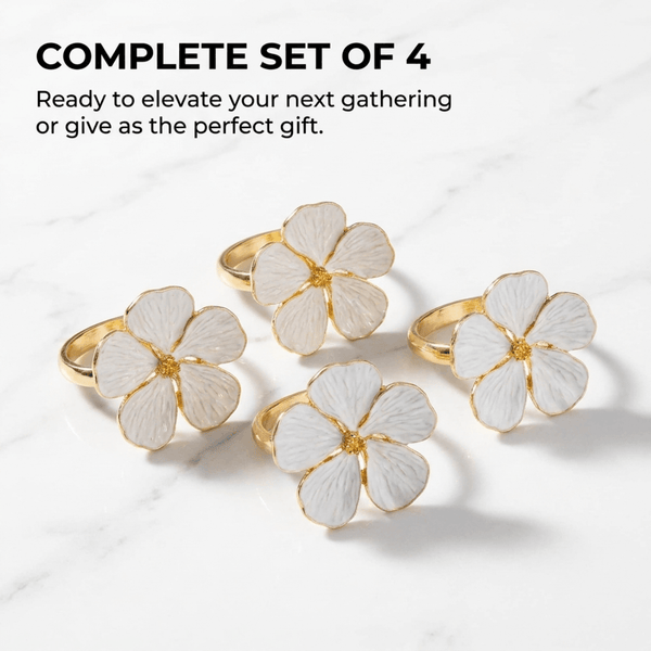 Gold Flower Napkin Rings – Floral Radiance