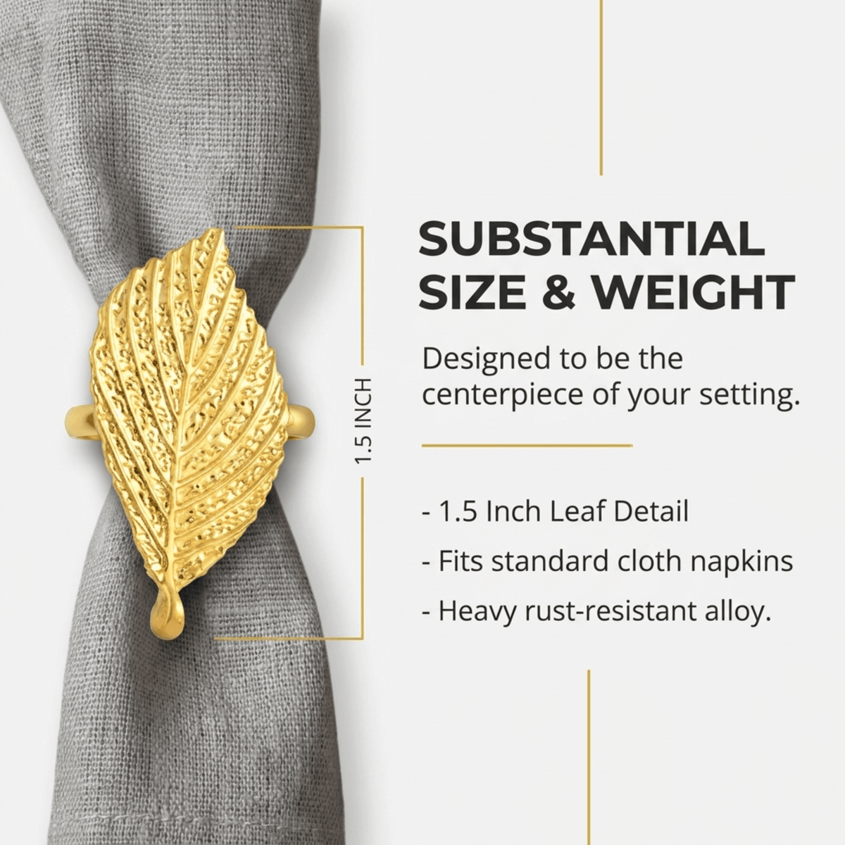 Gold Leaf Napkin Rings – Golden Leaf