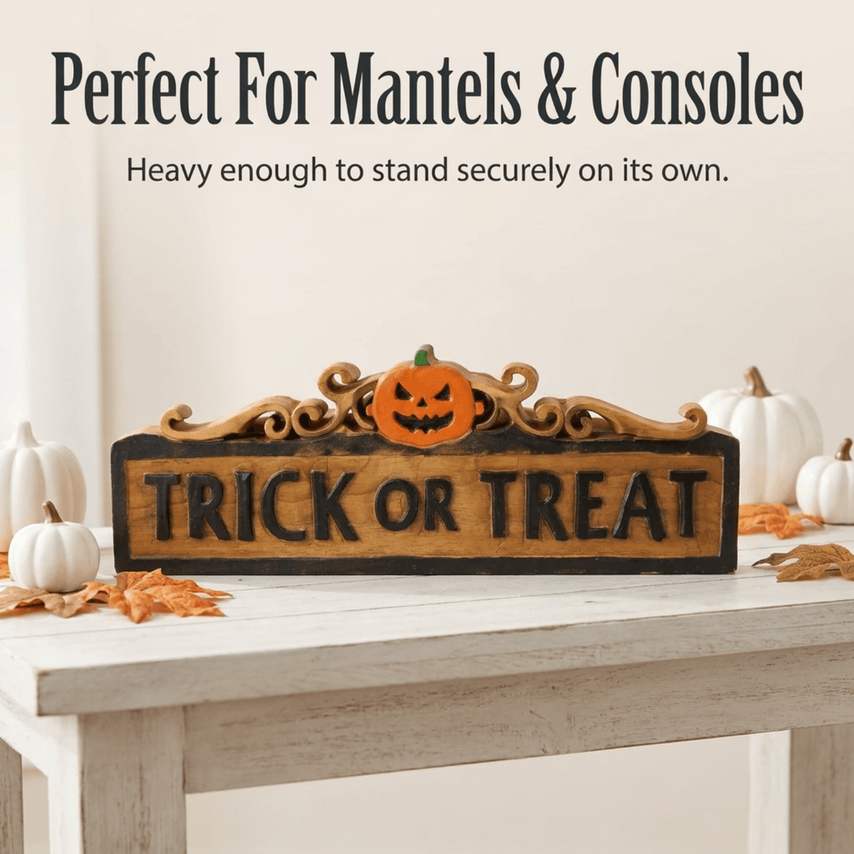 Wooden Halloween Sign – Trick Or Treat, Acacia