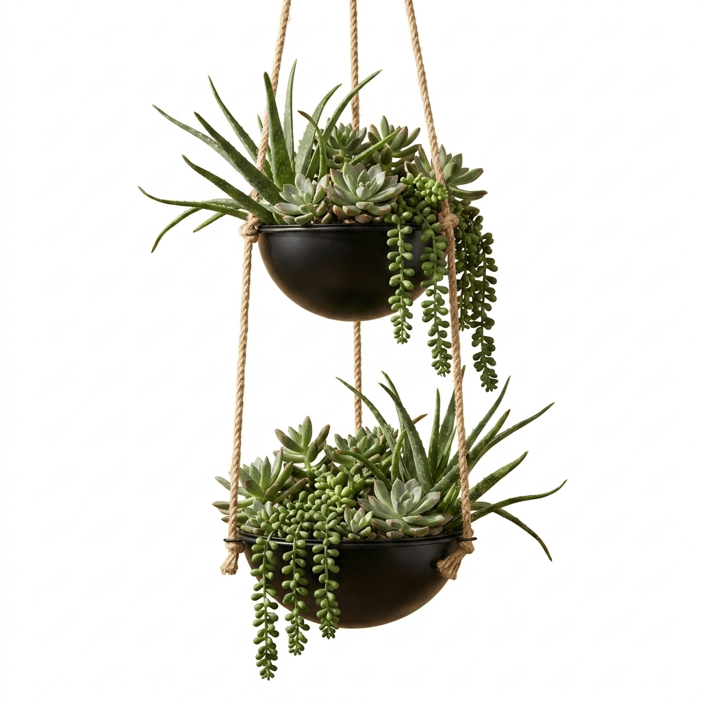 Hanging Planter with 2 Pots