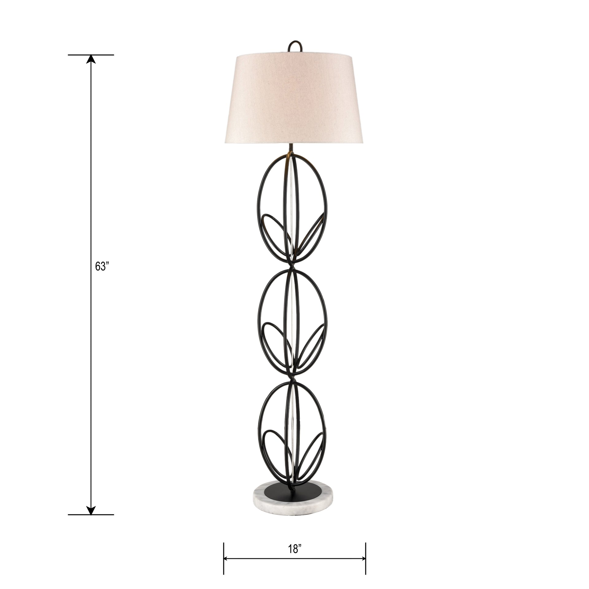 Morely 63'' High 1-Light Floor Lamp - Matte Black