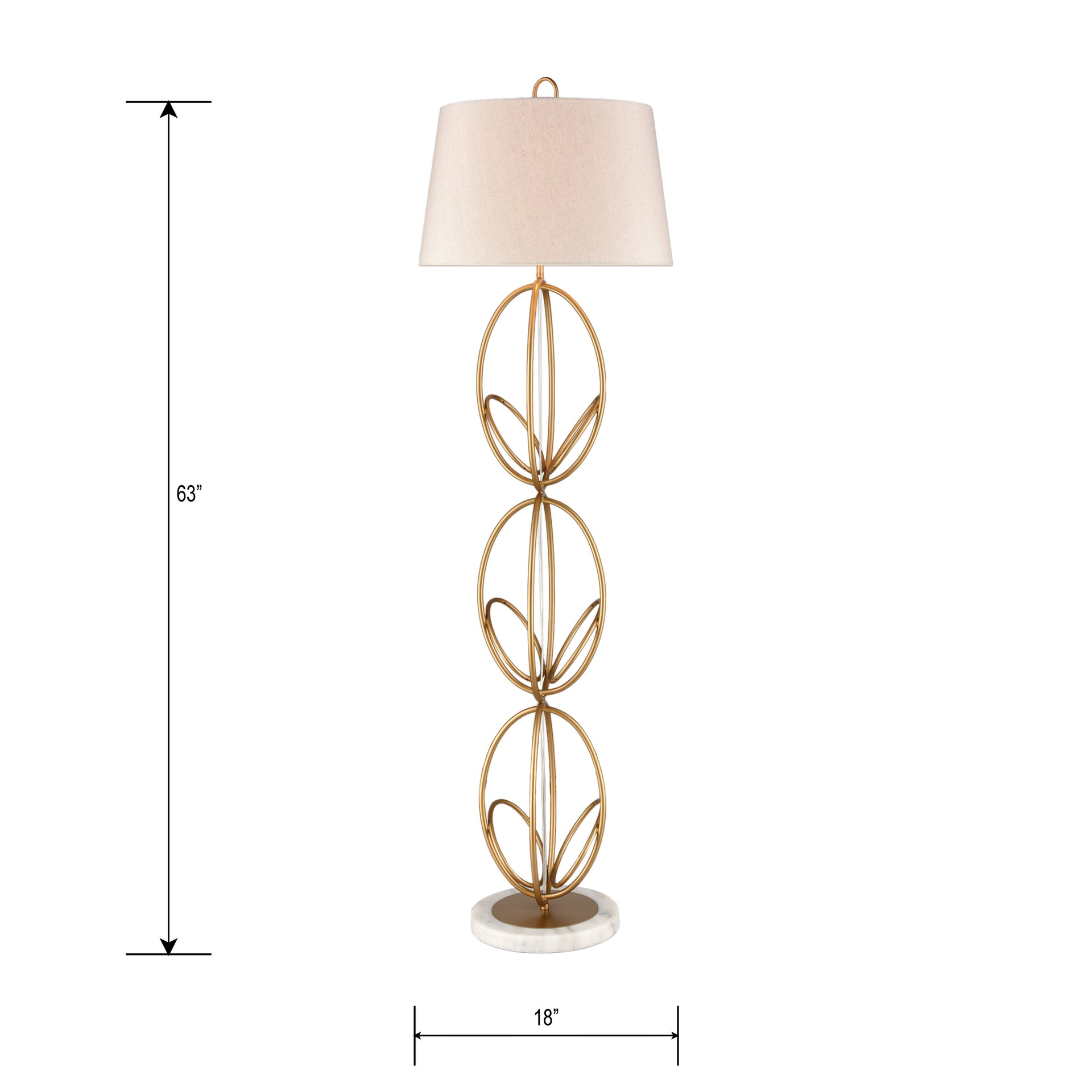 Morely 63'' High 1-Light Floor Lamp - Painted Gold