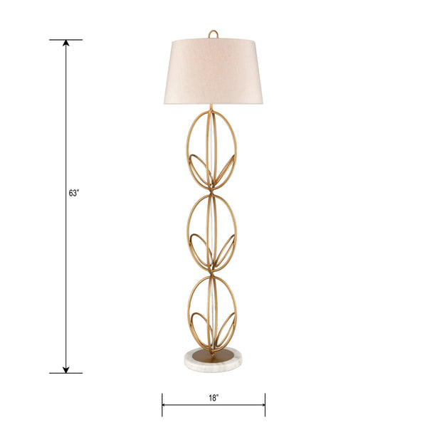 Morely 63'' High 1-Light Floor Lamp - Painted Gold