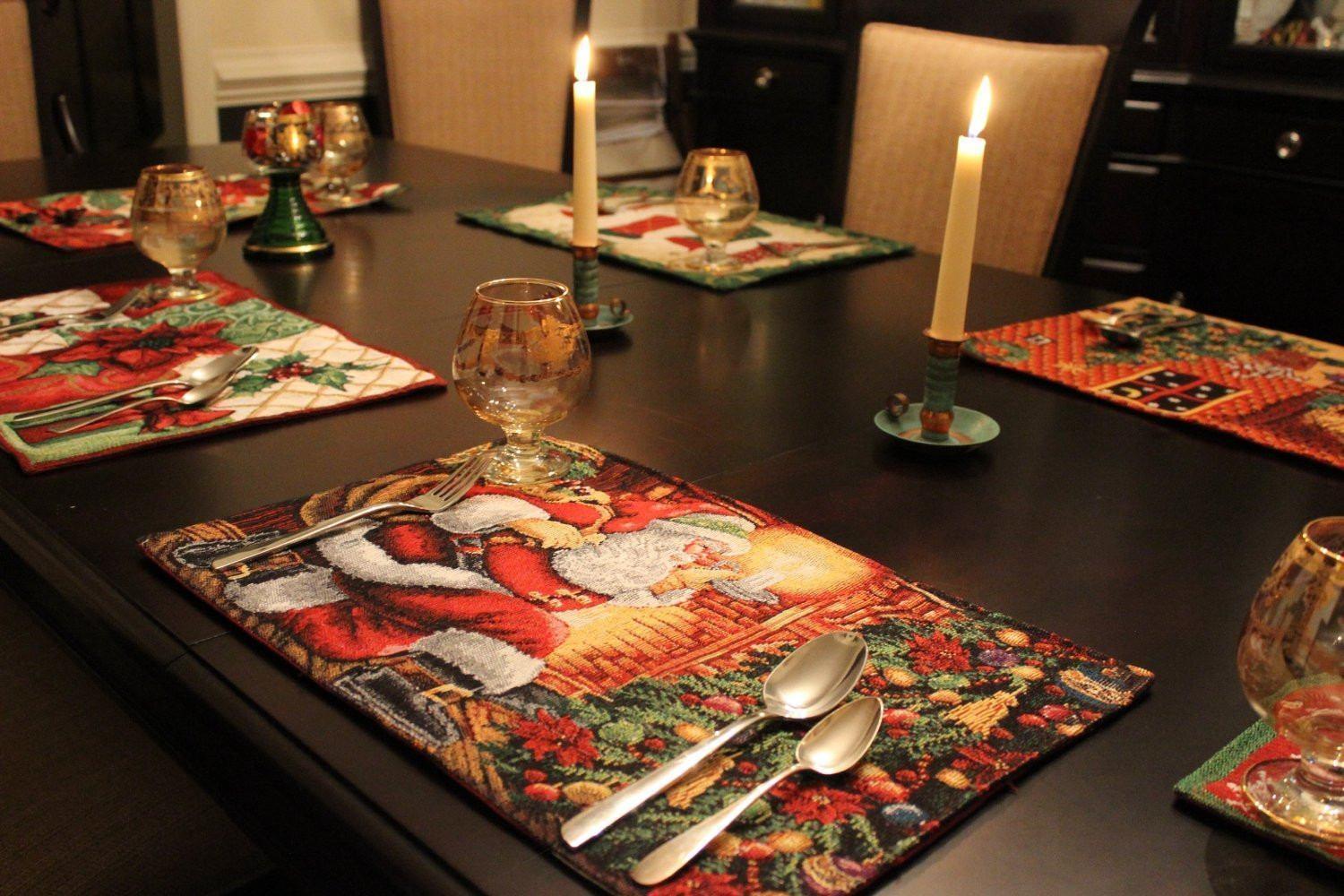 Tache Festive Down the Chimney Woven Tapestry Placemat