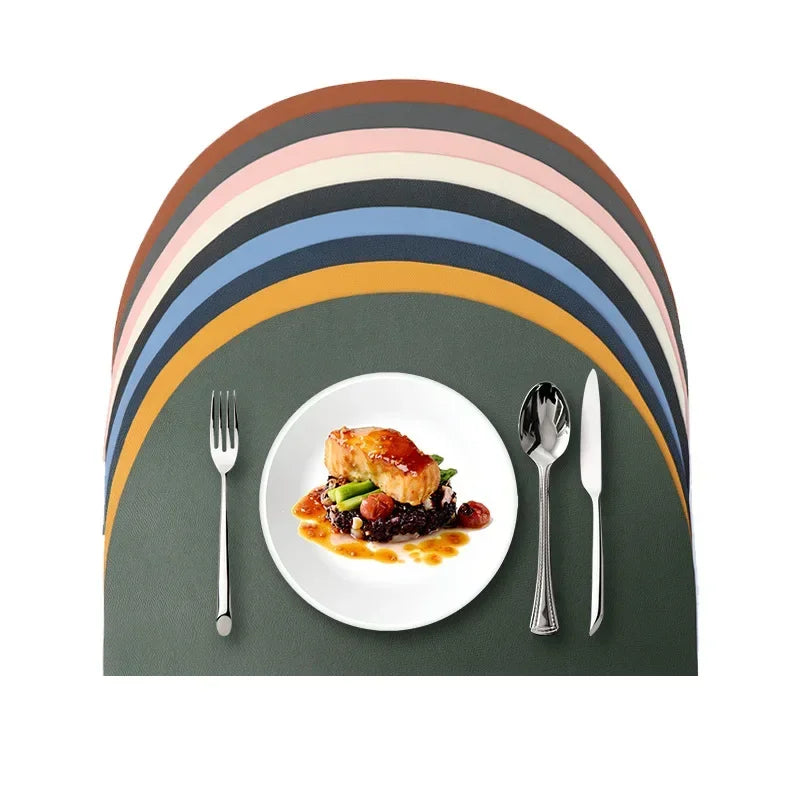 Placemat - Waterproof PU Leather Semicircle