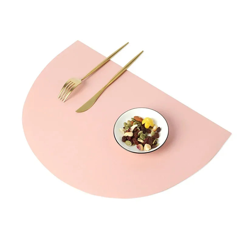 Placemat - Waterproof PU Leather Semicircle
