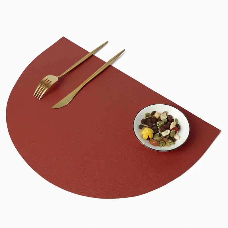 Placemat - Waterproof PU Leather Semicircle