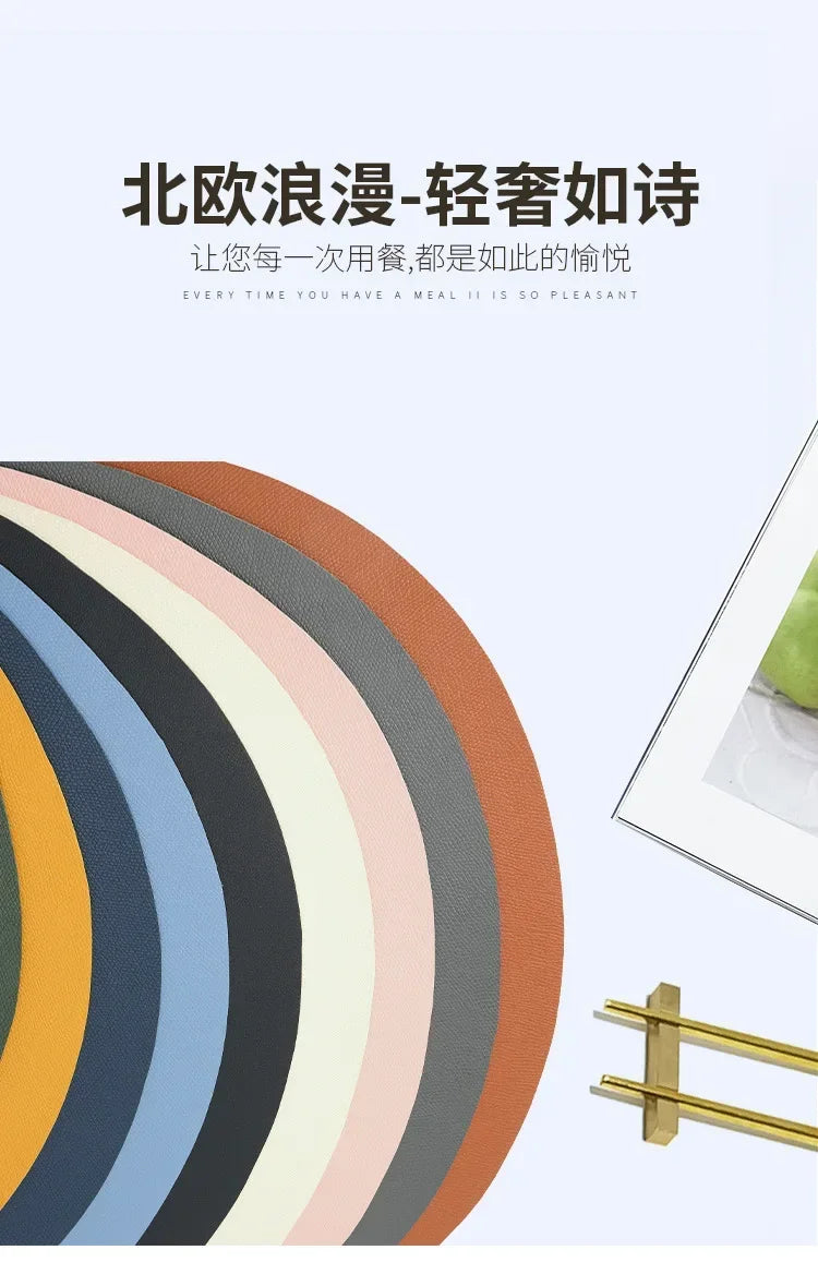 Placemat - Waterproof PU Leather Semicircle
