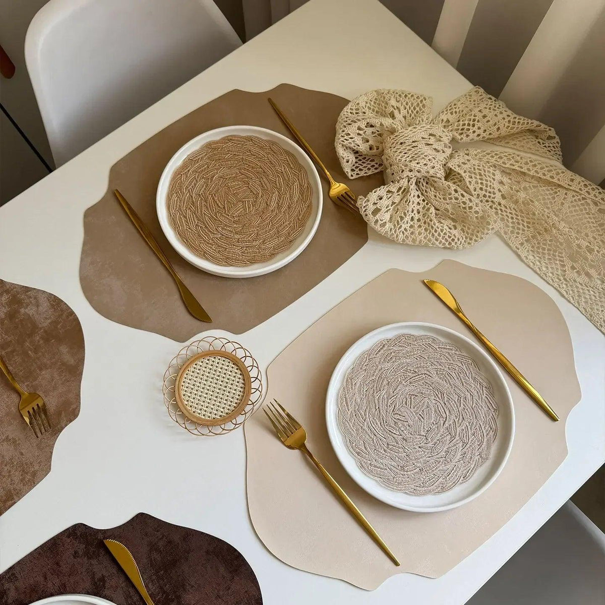 Placemats - Double-sided PU Leather Oval