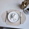Placemats - Double-sided PU Leather Oval - pearl white 1 / 43x30cm