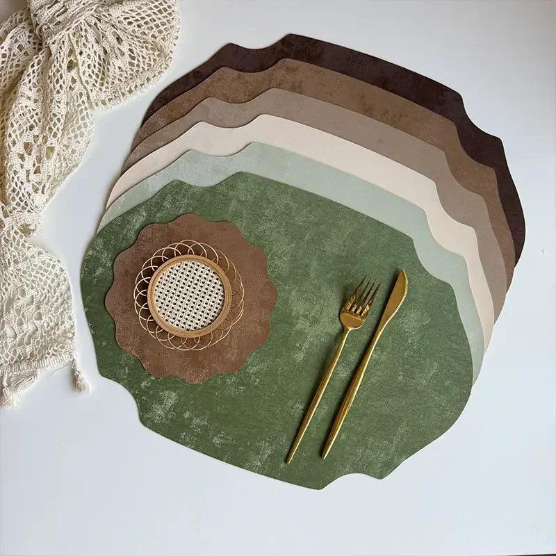 Placemats - Double-sided PU Leather Oval