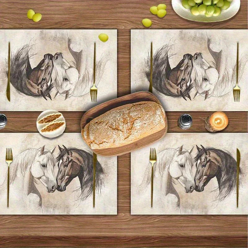 Placemats - Horse Art Cotton 12x18-inch