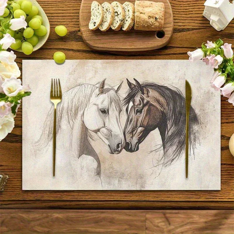 Placemats - Horse Art Cotton 12x18-inch