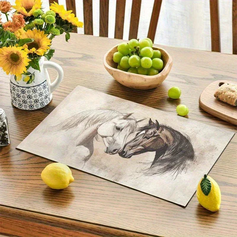 Placemats - Horse Art Cotton 12x18-inch