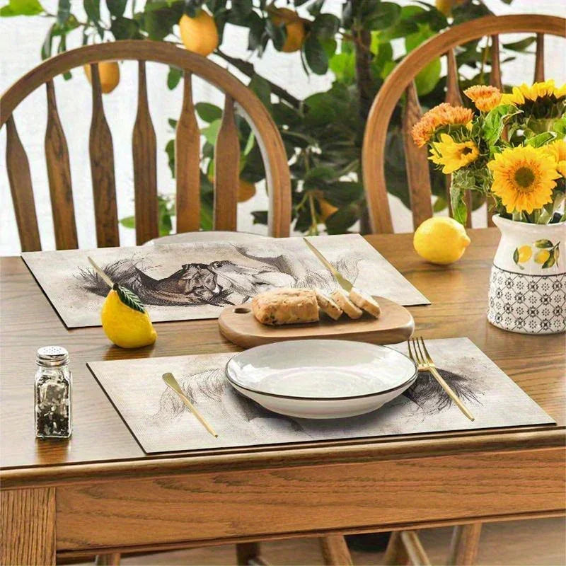 Placemats - Horse Art Cotton 12x18-inch