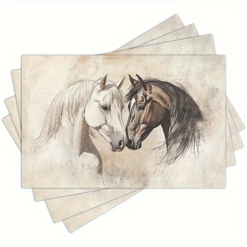 Placemats - Horse Art Cotton 12x18-inch
