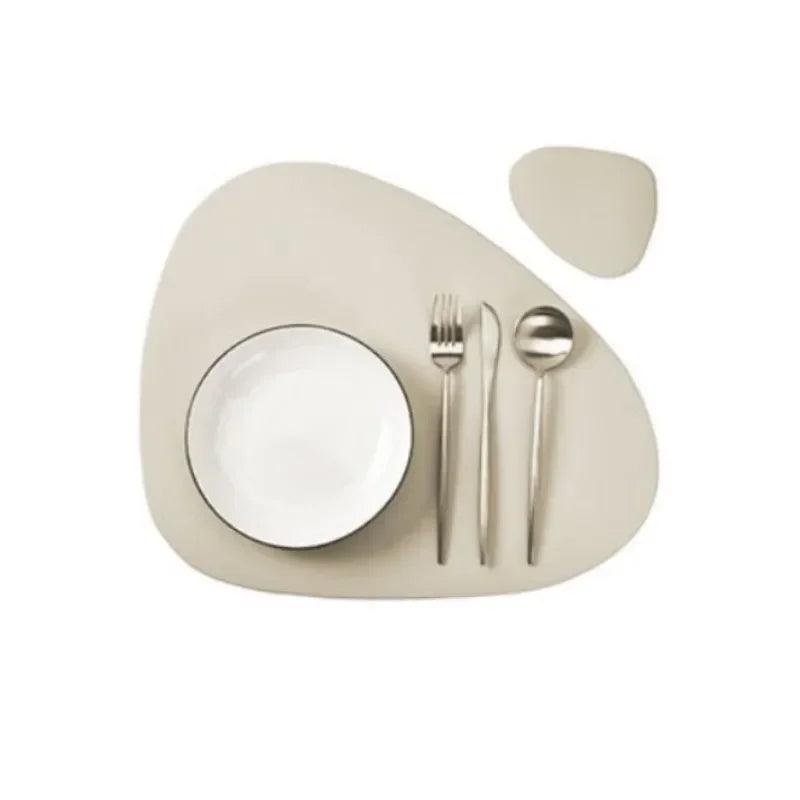Placemats - Oil-Proof PU Leather Cream Set