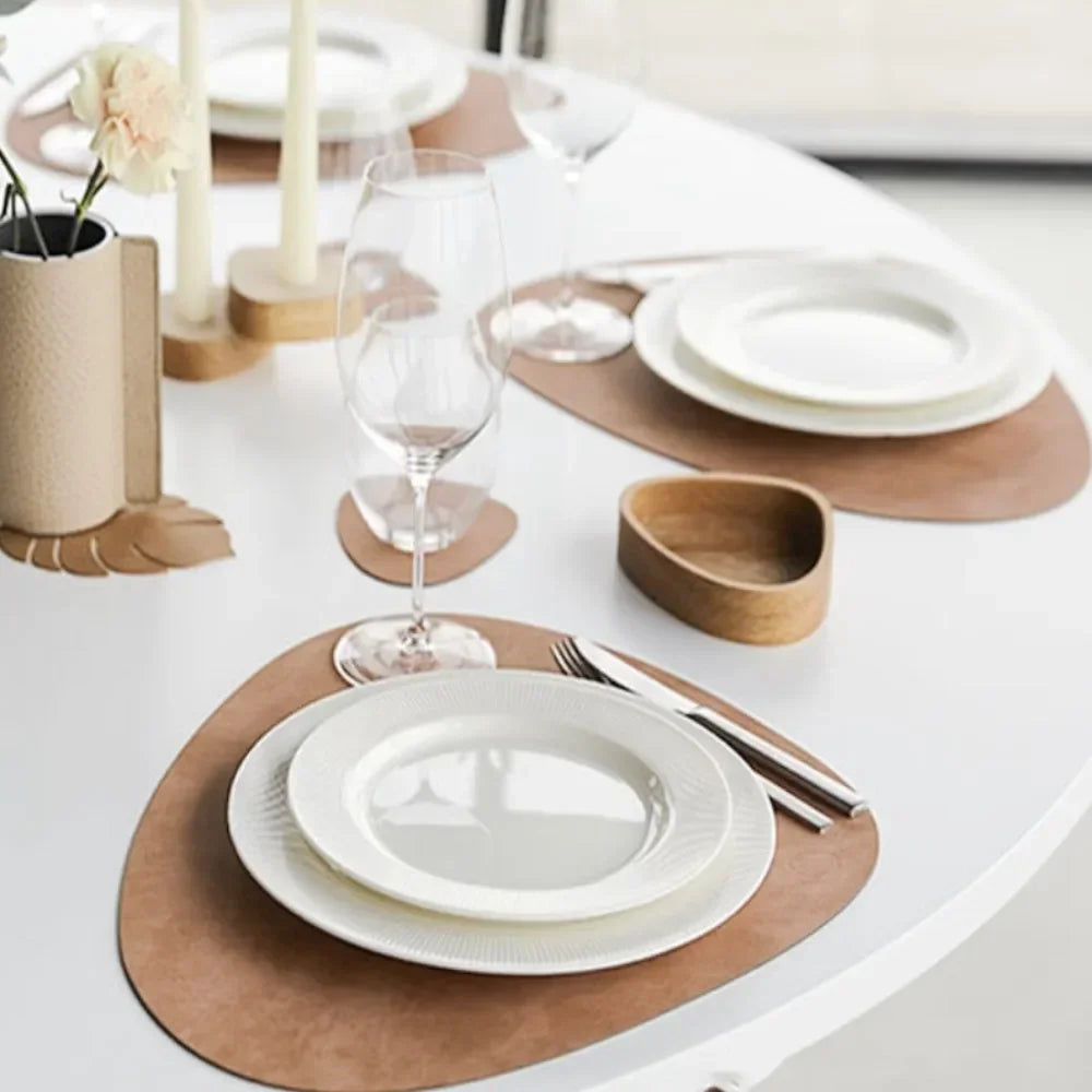 Placemats - Wrinkle Free Faux Leather Nordic