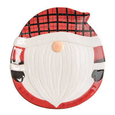 Plaid Gnome Christmas Serving Platter