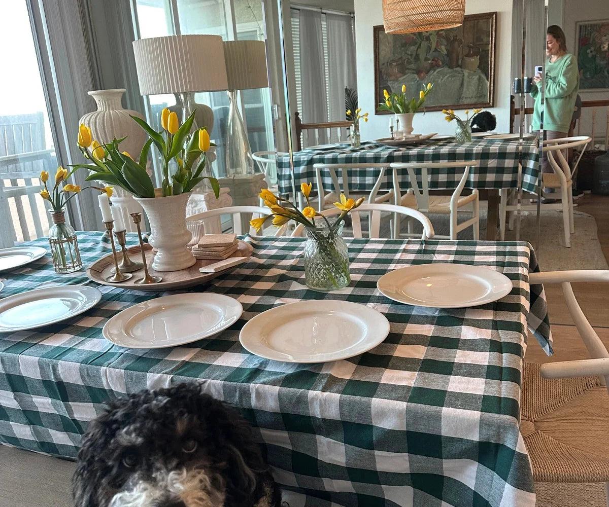 Green Checkered Tablecloth