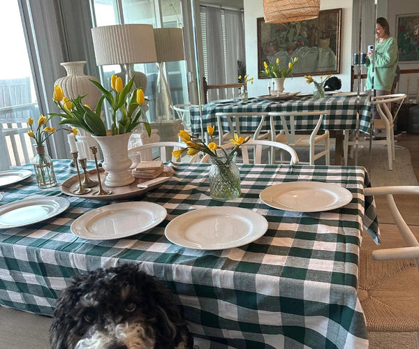 Green Checkered Tablecloth