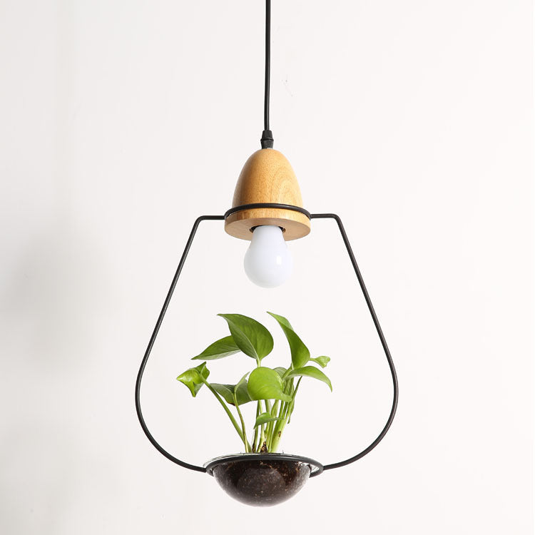 Glass Plant Pendant Light