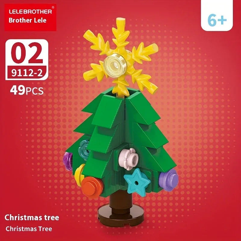 Plastic Christmas Building Blocks Set, 10-in-1 Mini Models with 352pcs