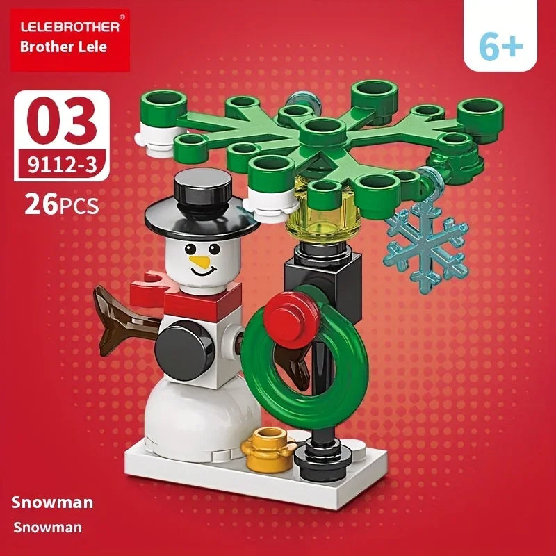 Plastic Christmas Building Blocks Set, 10-in-1 Mini Models with 352pcs