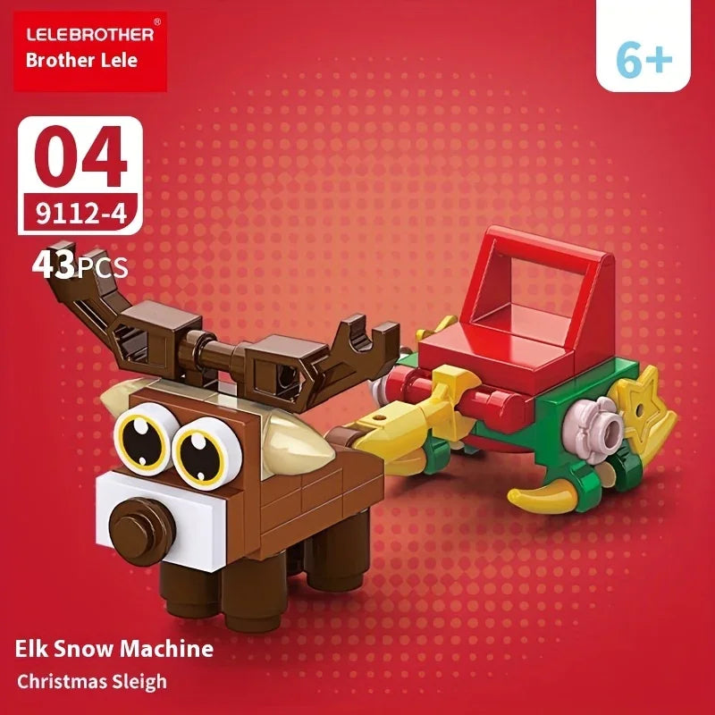 Plastic Christmas Building Blocks Set, 10-in-1 Mini Models with 352pcs