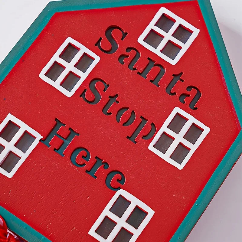 Plastic Christmas LED Sign with Santa Claus & 