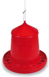 Plastic Hanging Feeders for Chickens & Poultry - 8 lb / Red