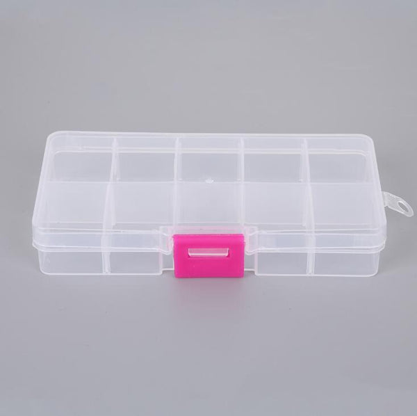 Plastic Jewelry Boxes Plastic Tool Box Adjustable Craft Organizer Storage Beads Bracelet Jewelry Boxes Portable 10 Compartments Clear Plastic Storage Box Jewelry Organizer Container